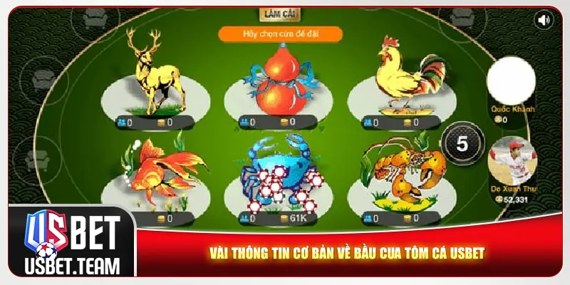 Vài thông tin cơ bản về bầu cua tôm cá Usbet